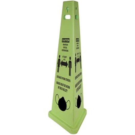 IMPACT PRODUCTS TriVu 3 Sided Social Distancing Safety Sign with Mask Cone IMP9140SM